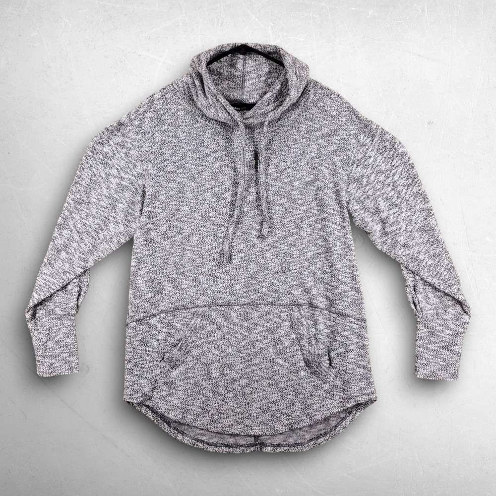 prAna Frieda Cowl Neck Pullover Sweater Women M Gray Athleisure Gorpcore Cozy